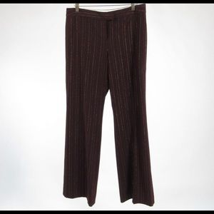 The Limited Dark Brown Gold Pinstriped Dress Pants
